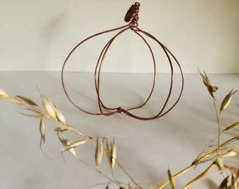 Copper Pumpkin Decoration - Autumn Decor - Eco Friendly Gift For Her - Wire Pumpkin - Natural Living Room Decor - Boho Fall Home Ornament