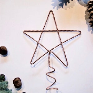 Twisted Copper Wire Star Christmas Tree Topper - Rustic Christmas Tree Decor - Recycled Copper Wire Decorations - Natural Christmas Decor