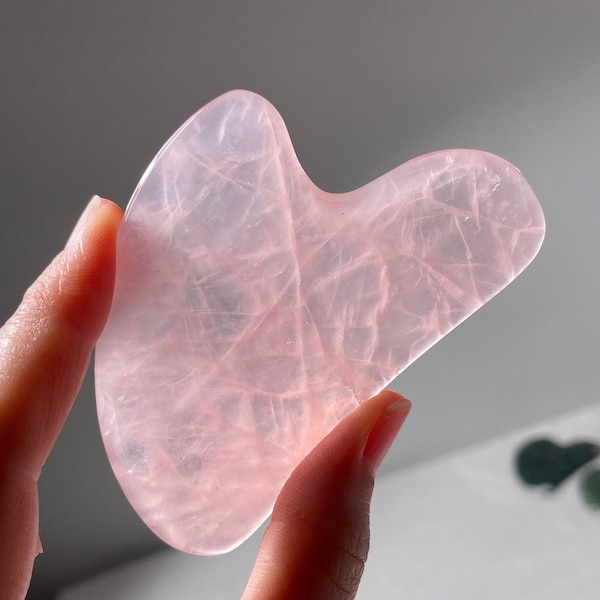 Rose Quartz Gua Sha, Rose Quartz facial tool