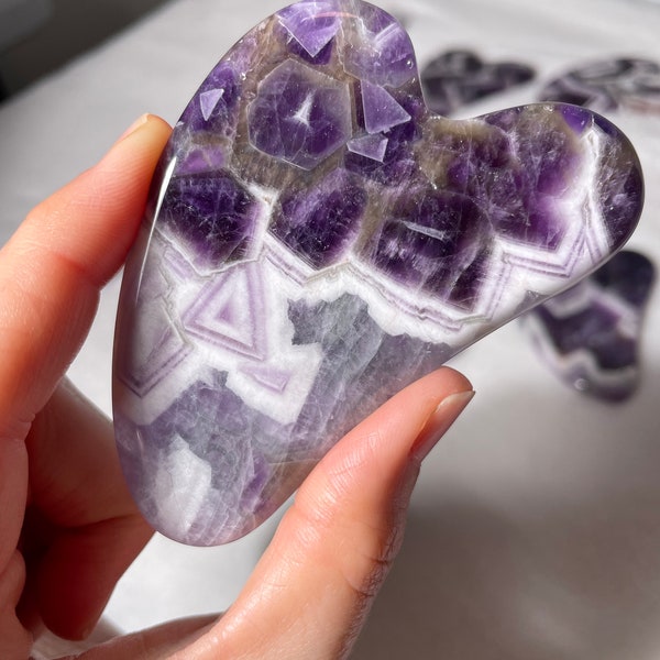 Dream Amethyst Gua Sha tool / Chevron Amethyst Gua Sha tool