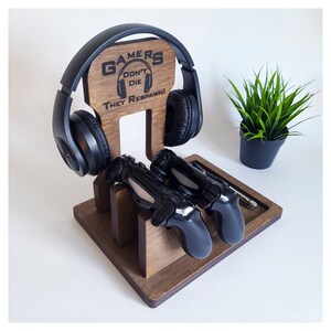 Headphone Holder and Controller Stand, Controller Holder and Headset Stand, Christmas Gifts, Boyfriend Birthday Gifts, Husband Anniversary