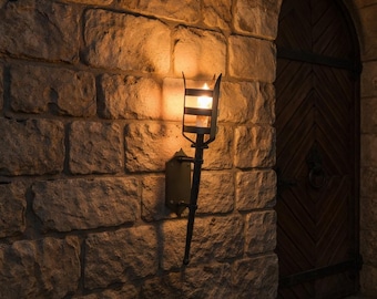 Medieval Wall Lamp,Forged Wall Sconce,Torch Lamp,Medieval Style Wall Lamp,Torch Lamp,Castle Lighting,Gothic Style Lights