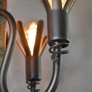 detail of rustic chandelier