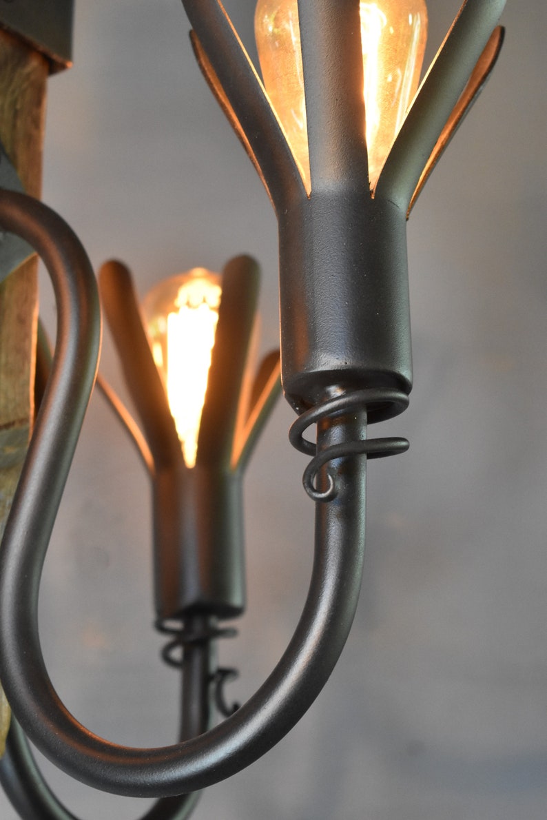 detail of rustic chandelier