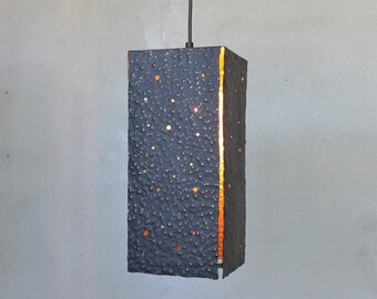 Handmade Black Metal Pendant Light-Modern Industrial Hanging Lamp-Luxury Ceiling Light-Sculptural Lighting Fixture