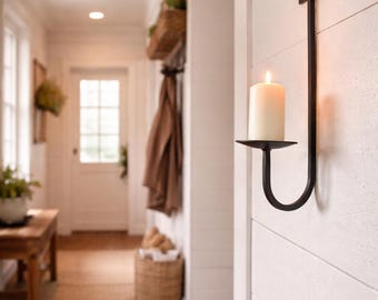 Candelabro de pared grande forjado a mano - Decoración de pared hecha por herreros