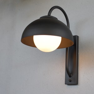 Modern Outdoor Wall Lamp,exterior Wall Sconce,glass Globe Wall Light ...