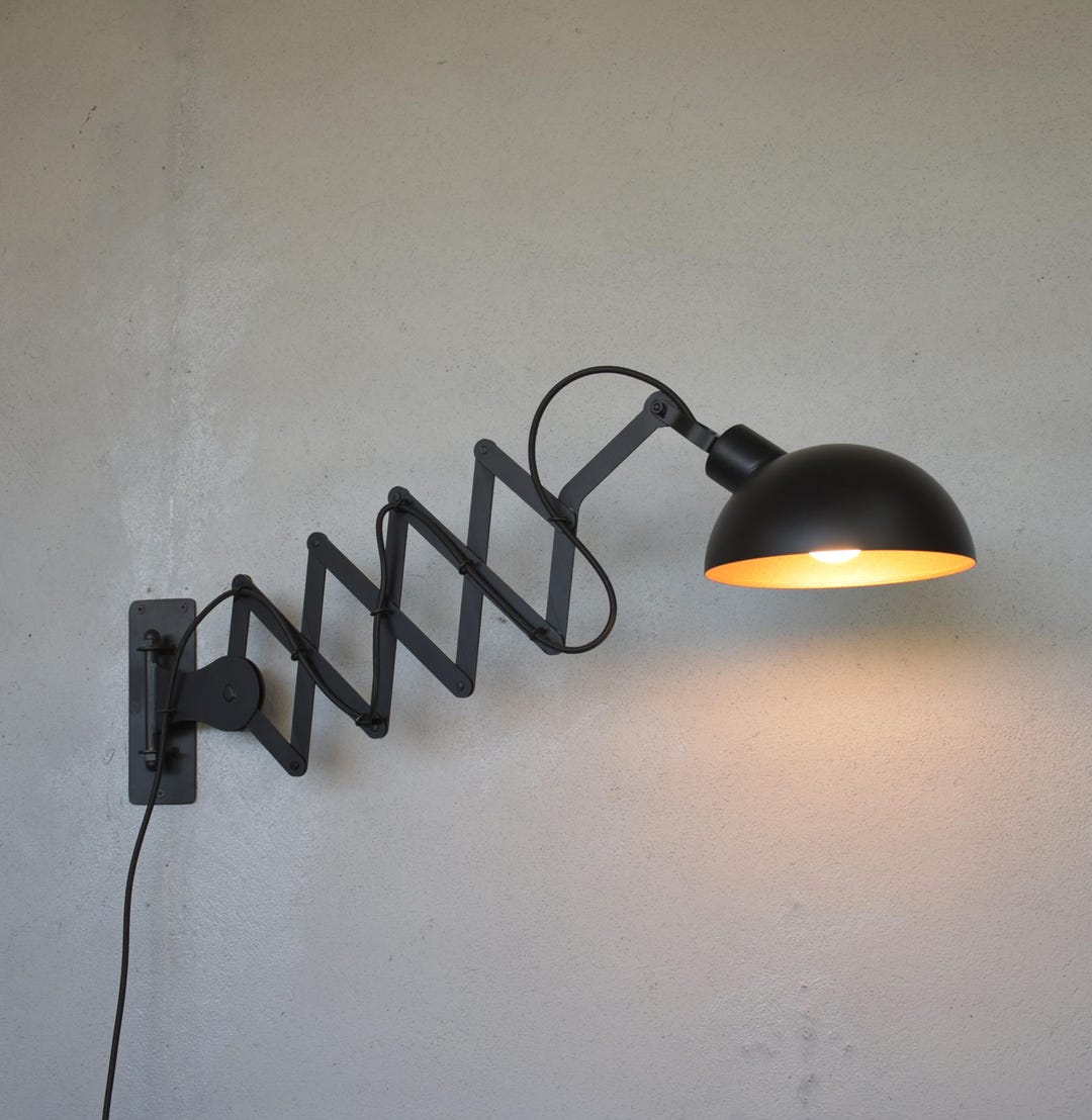 Vintage Industrial Scissor Wall Light , Expandable Accordion Lamp ...