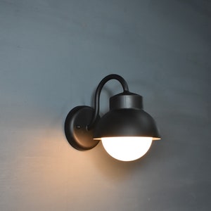 Wandlamp voor buiten, wandkandelaar in moderne stijl uit het midden van de eeuw, wandlamp buiten, wandlamp glazen bol, kaptafellamp, wandlamp veranda afbeelding 1