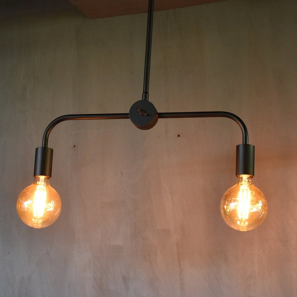 Lampe à suspension industrielle, lustre moderne Mid-Century, suspension au design simple