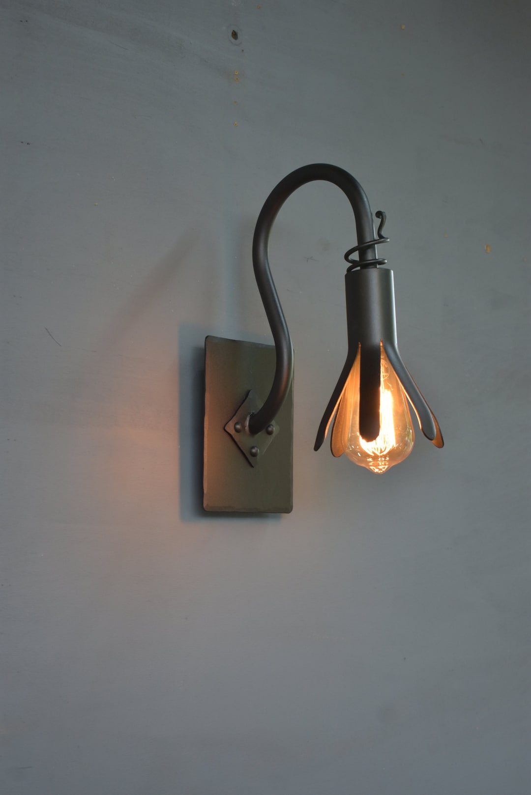 Rustic Style Wall Lamp,forged Wall Sconce,vanity Light - Etsy