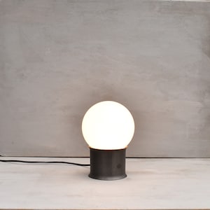Glass Globe Table Lamp,Modern Bedside Lamp,Industrial Table Lamp,Forged Iron Desk Lamp