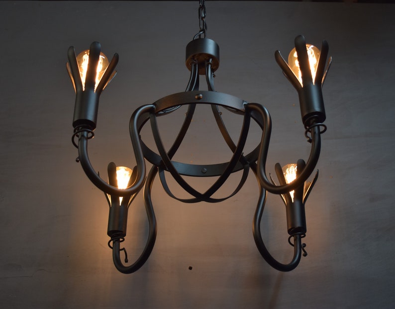 Hand Forged Chandelier,Medieval Chandelier,Modern Farmhouse Chandelier image 8