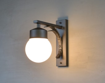 Hand Forged Wall Lamp With Glass Globe,Forged Outdoor Wall Light