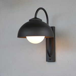 Modern Outdoor Wall Lamp,Exterior Wall Sconce,Glass Globe Wall Light,House Entrance Wall Lamp