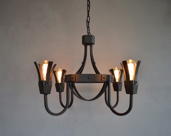 Hand Forged  Chandelier,Medieval Chandelier,Wrought Iron Chandelier,Gothic Forged Pendant Light