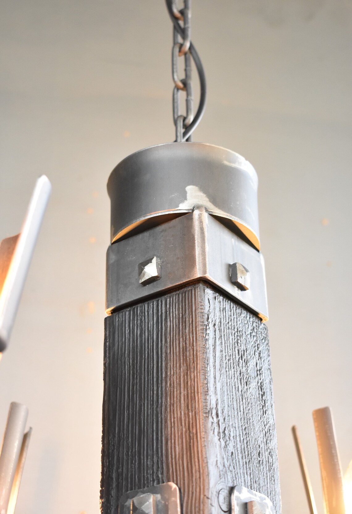 Gothic Iron Chandelierrustic Wooden Chandelier Etsy