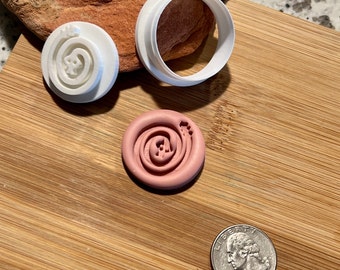 Southwestern Petroglyph RATTLE SNAKE Cutter & Stamp, Embosser. Use for Polymer Clay, Pottery, Fondant, etc