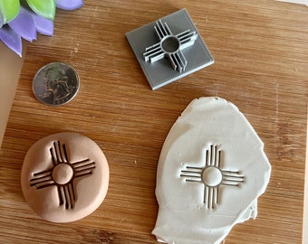 ZIA SUN SOUTHWESTERN Symbol Stamp. Use for Polymer Clay, Pottery, Fondant, etc