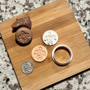 Southwestern Petroglyph TURTLE Design Polymer Clay Cutter & Stamp, Embosser