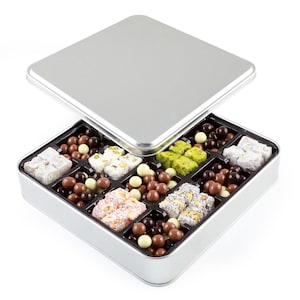 Double Roasted Turkish Delight – 300g / 10.5 oz – Classic Lokum in Round Metal Tin – Handmade by Haci Serif – No Gelatin – Halal