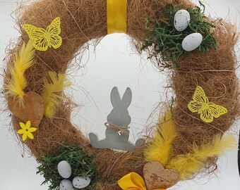 Stilvoller Türkranz Osterkranz Frühling Türschmuck handgemacht gelb