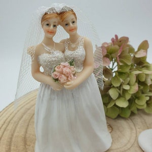 Wedding cake figure bride and groom women men same sex hand-painted 11.5 cm image 3