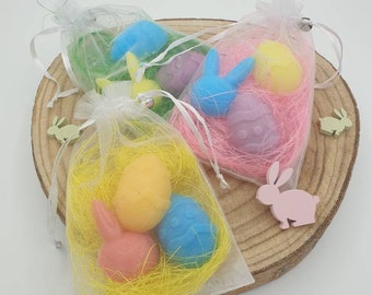 Tolle Osterseife Handgemacht Vegan 3er Set in Organzasäckchen Geschenk