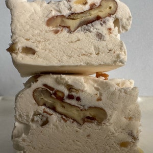 Old Fashioned Divinity candy with pecans. Light and fluffy!