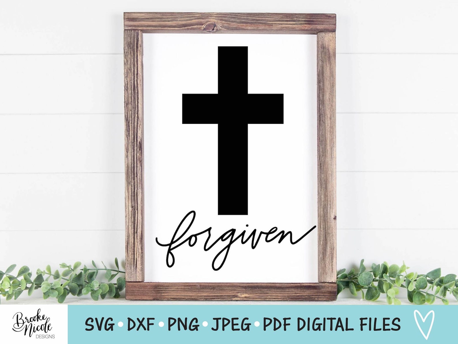 Forgiven Cross SVG Cut File Christian T-shirt SVG Png | Etsy
