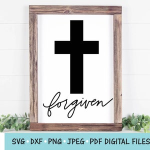 Forgiven Cross SVG Cut File Christian T-shirt SVG Png - Etsy