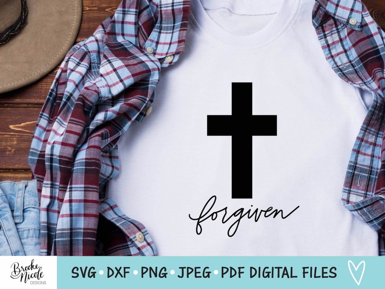 Forgiven Cross SVG Cut File Christian T-shirt SVG Png - Etsy