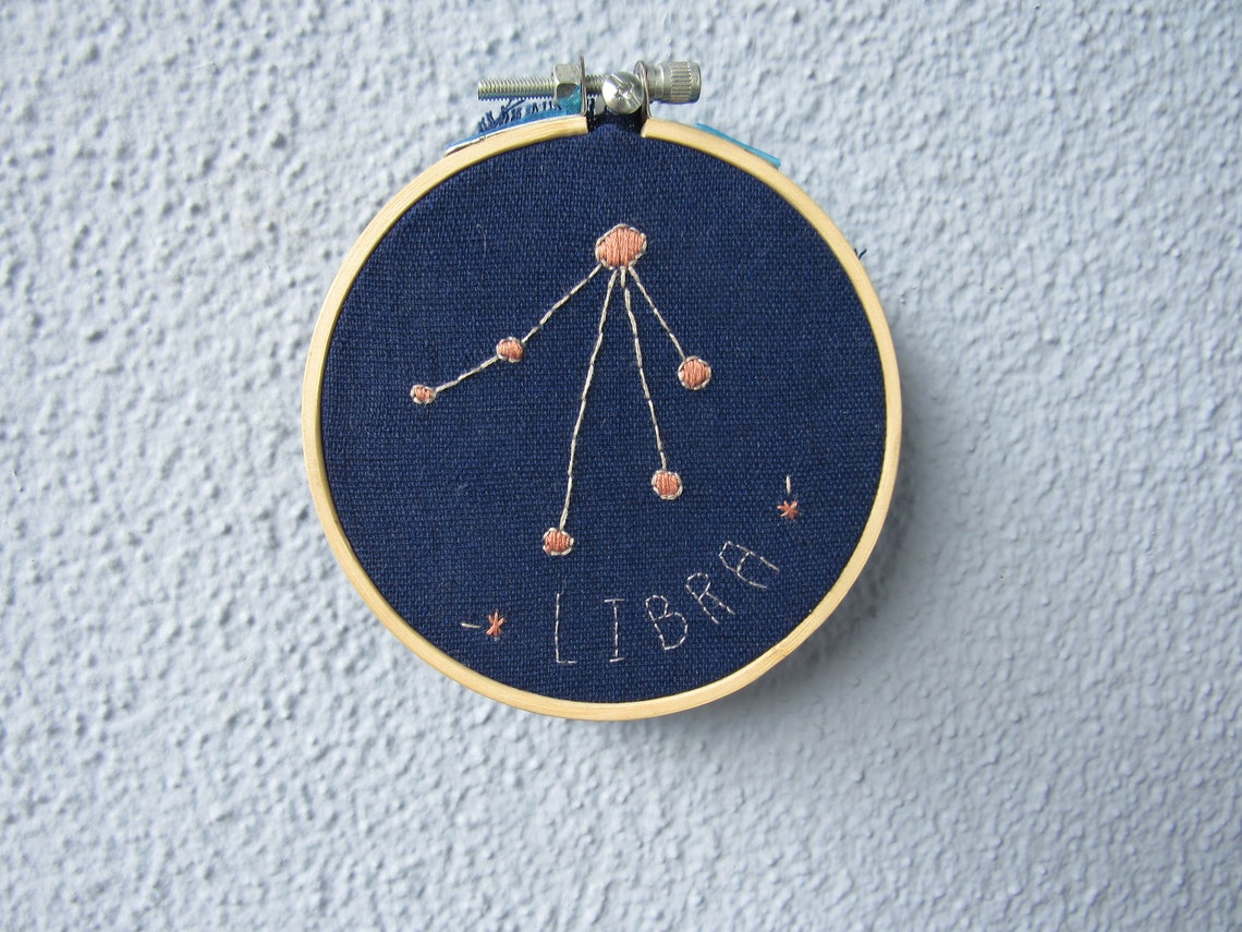 Zodiac star sign embroidery PERSONALIZE YOUR OWN Etsy