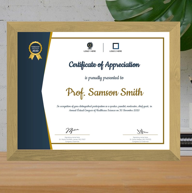 Certificate of Appreciation Achievement Certificate Etsy Canada