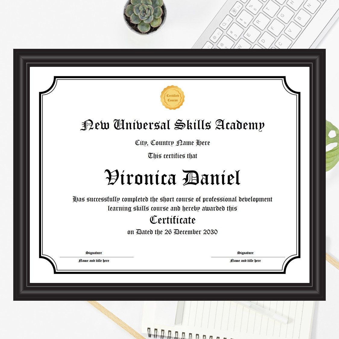 Diploma Certificate Home School Diploma Training Completion | Etsy