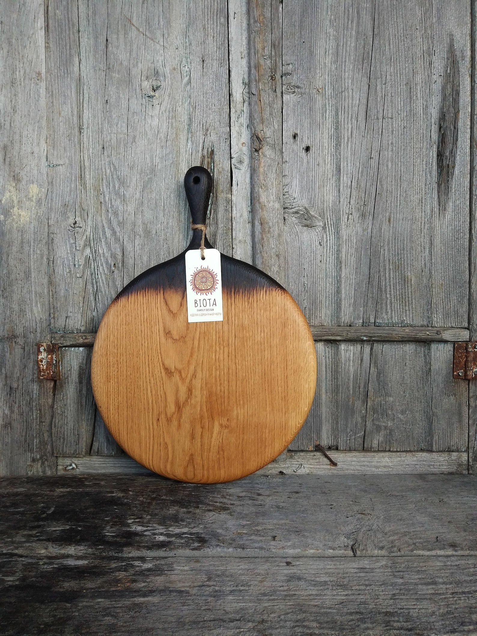 Large Solid Oak Cutting Boards with Black Handle. Wood Cheese Etsy