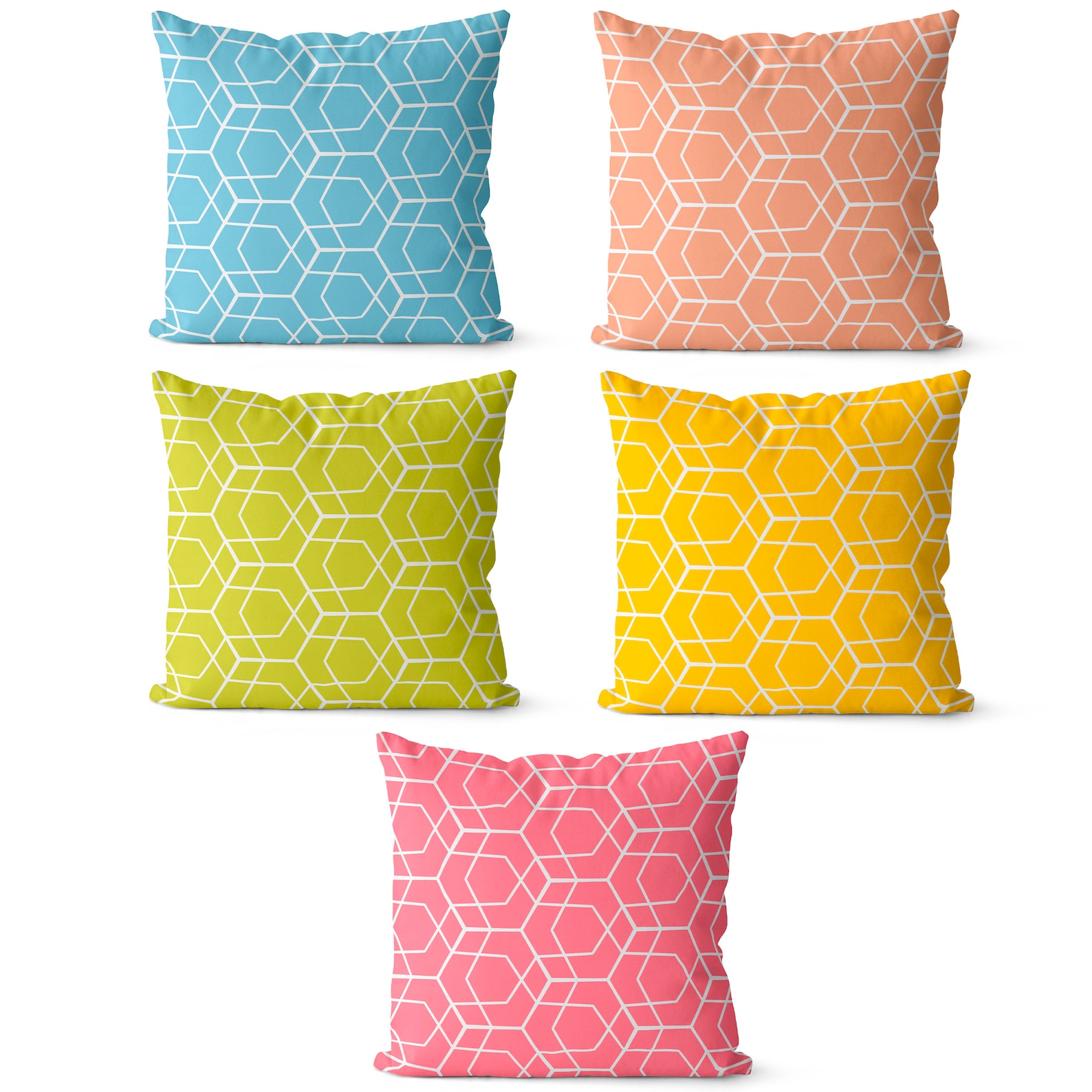 Colorful Geometric Throw Pillow Mosaic Decorative Cushion Etsy
