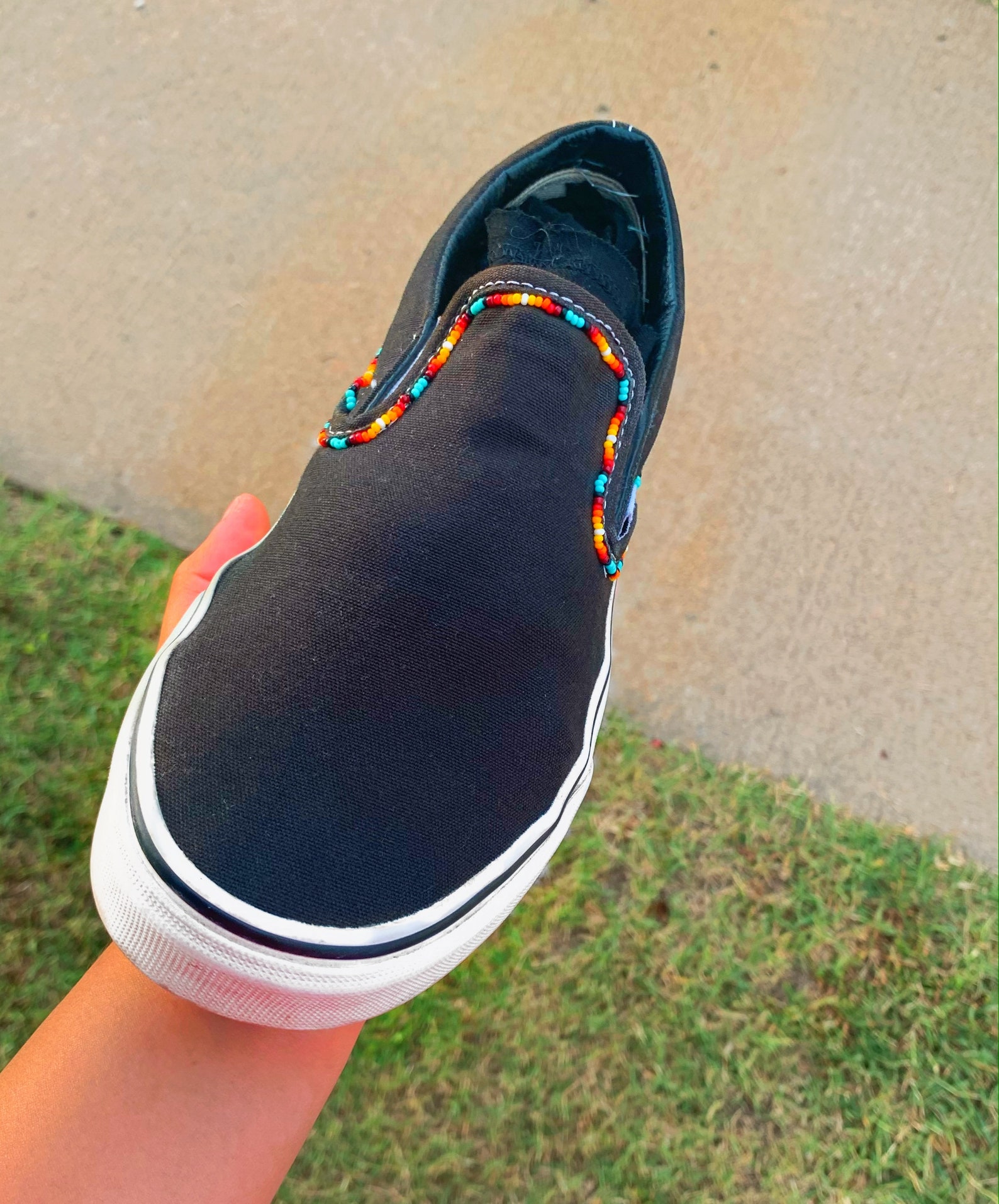 Custom Native Beaded SlipOn Vans Etsy