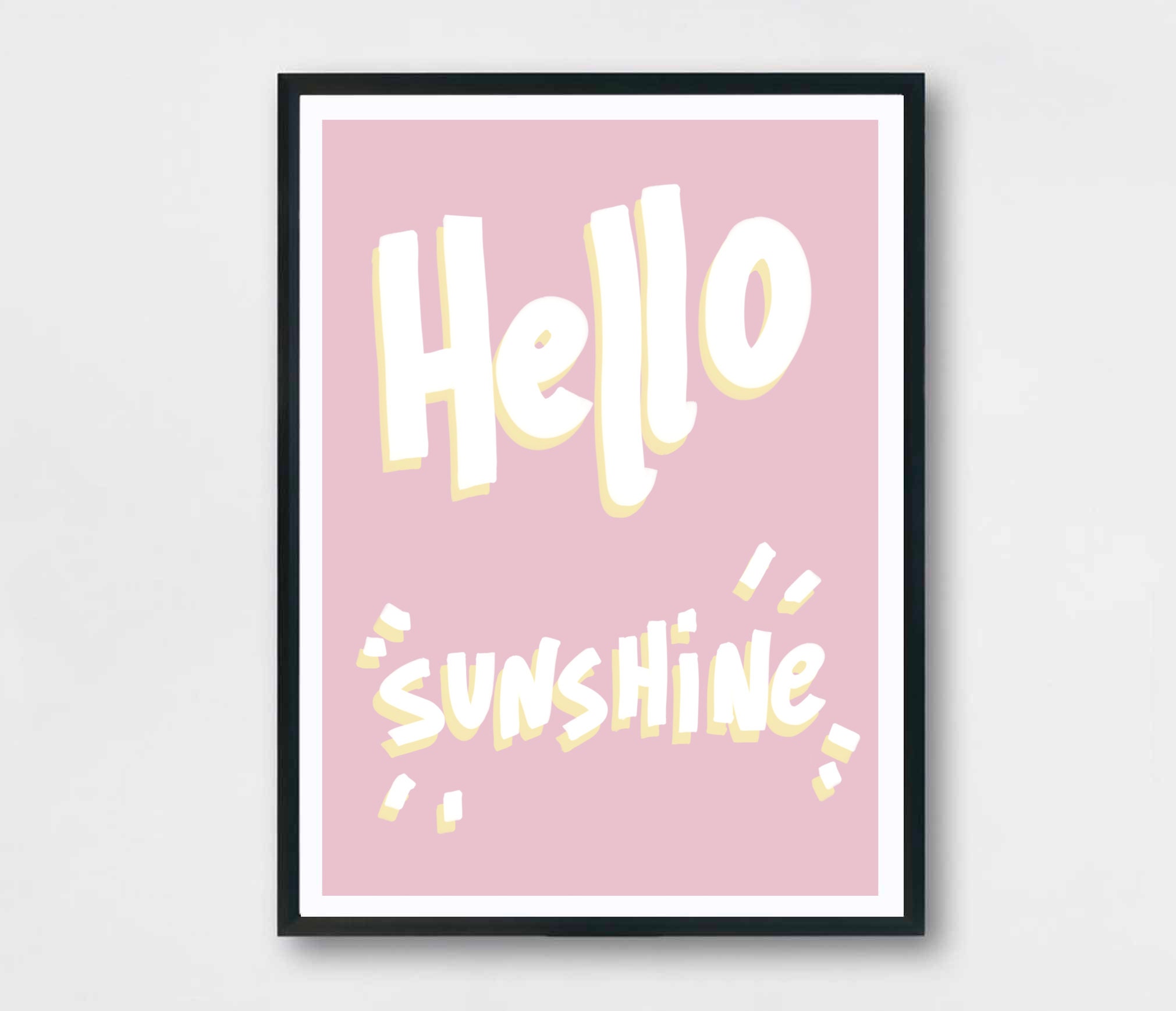 Hello Sunshine Poster wall art Gallery Print A5 A4 A3 Etsy