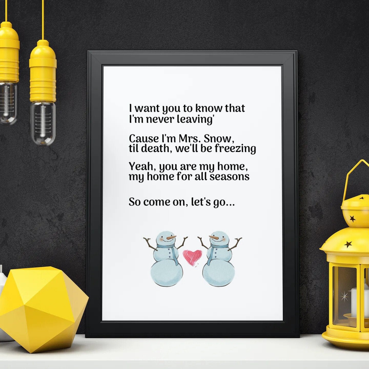 Snowman Print Valentine S Day Sia Snowman Lyrics Etsy Hong Kong