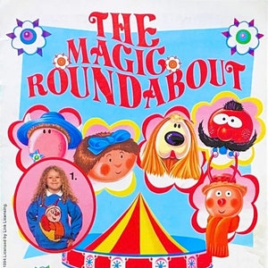 Printable - Vintage Magic Roundabout - FIVE Knitting Patterns - Child and Adult Sized Jumpers - Intarsia - GARY KENNEDY