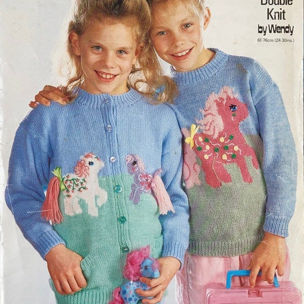 Printable - Vintage My Little Pony - Knitting Patterns - Sweater and Cardigan - Digital Download