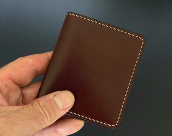 Kangaroo Leather Bifold  Wallet: Hand Stitched, Minimalist Design, Free Engraving