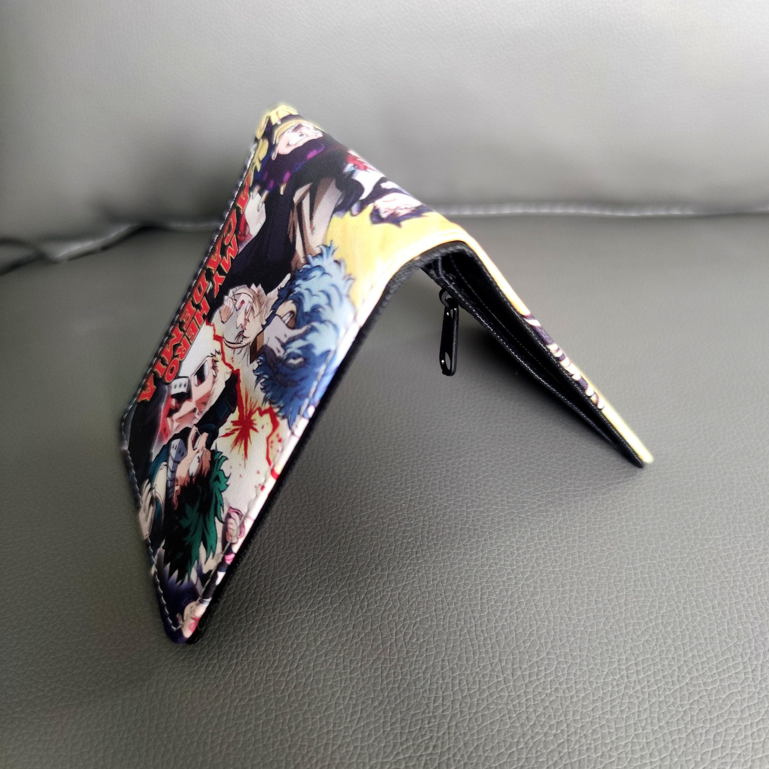 Anime Wallet Short Wallets Card Holder Small Zipper Wallet Etsy