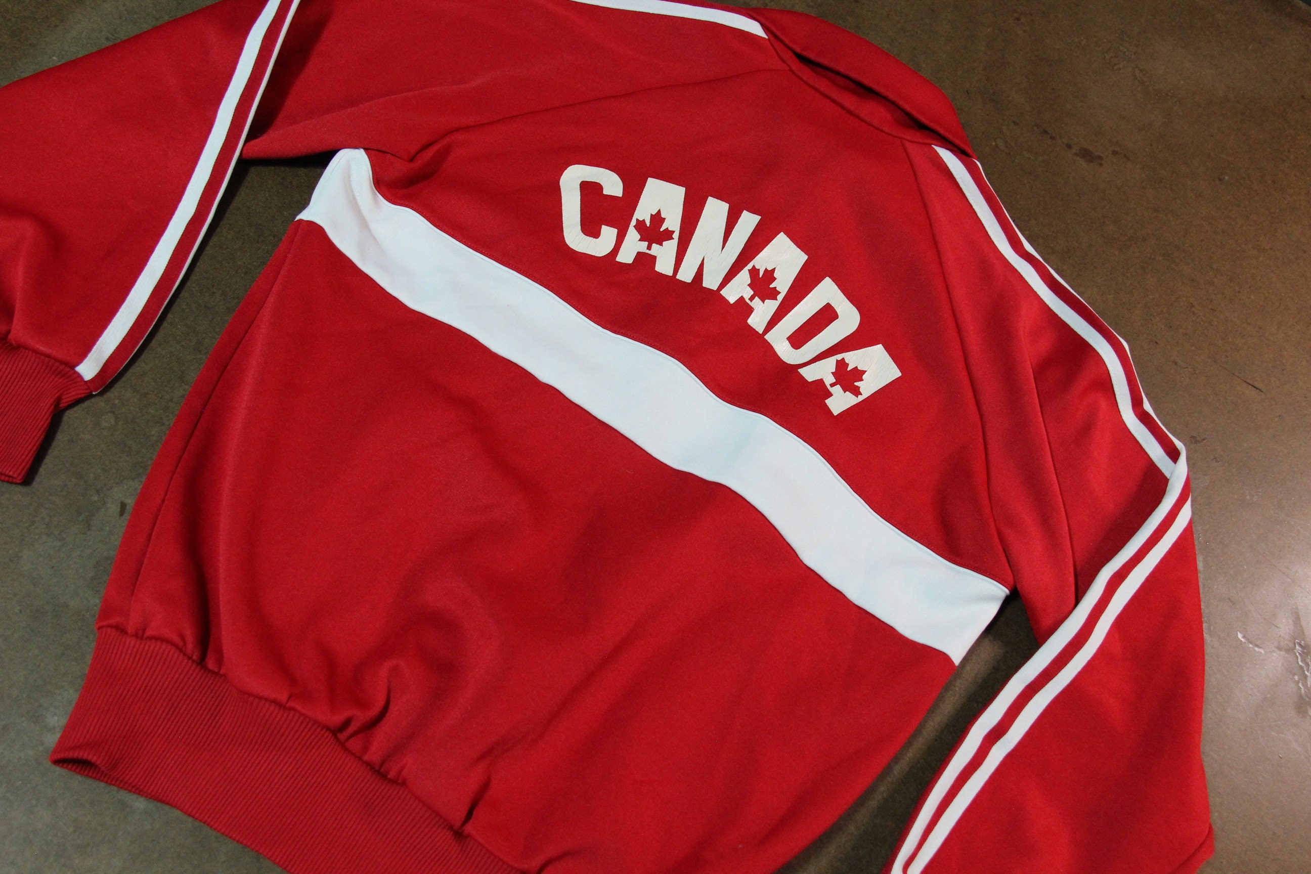 Vintage Adidas /canada/ Track Jacket / 80s Windbreaker -