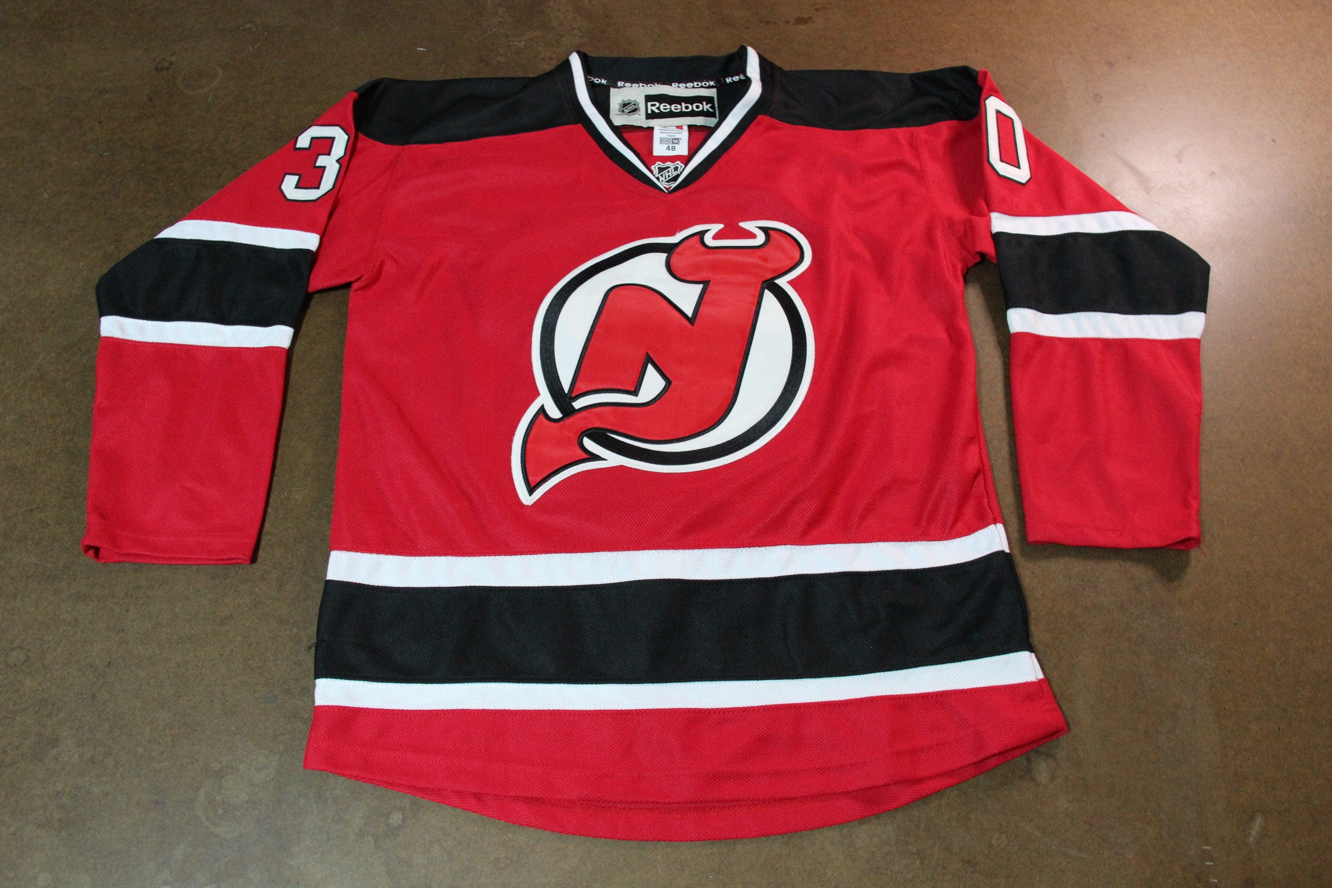 VINTAGE New Jersey Devils Hockey Jersey Mens Large Starter Red NHL Long  Sleeve