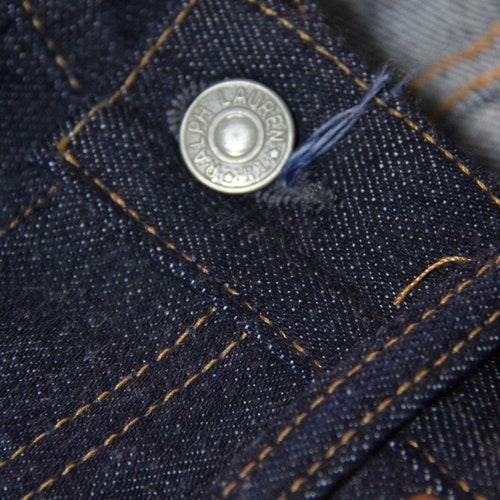 Double RL Ralph Lauren Raw Denim Selvedge Jeans / RRL Denim Pants / Promo Graphic shops Trousers