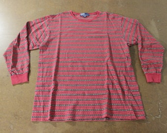 Vintage Polo Ralph Lauren / Urlaubsmuster / Langarm-T-Shirt / 90er-Jahre-Promo-T-Shirt
