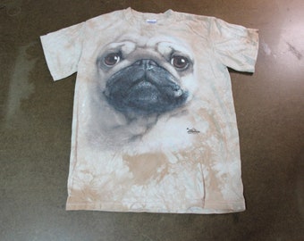 Vintage Pug T-shirt / The Mountain / Pet Animal Graphic Promo Shirt