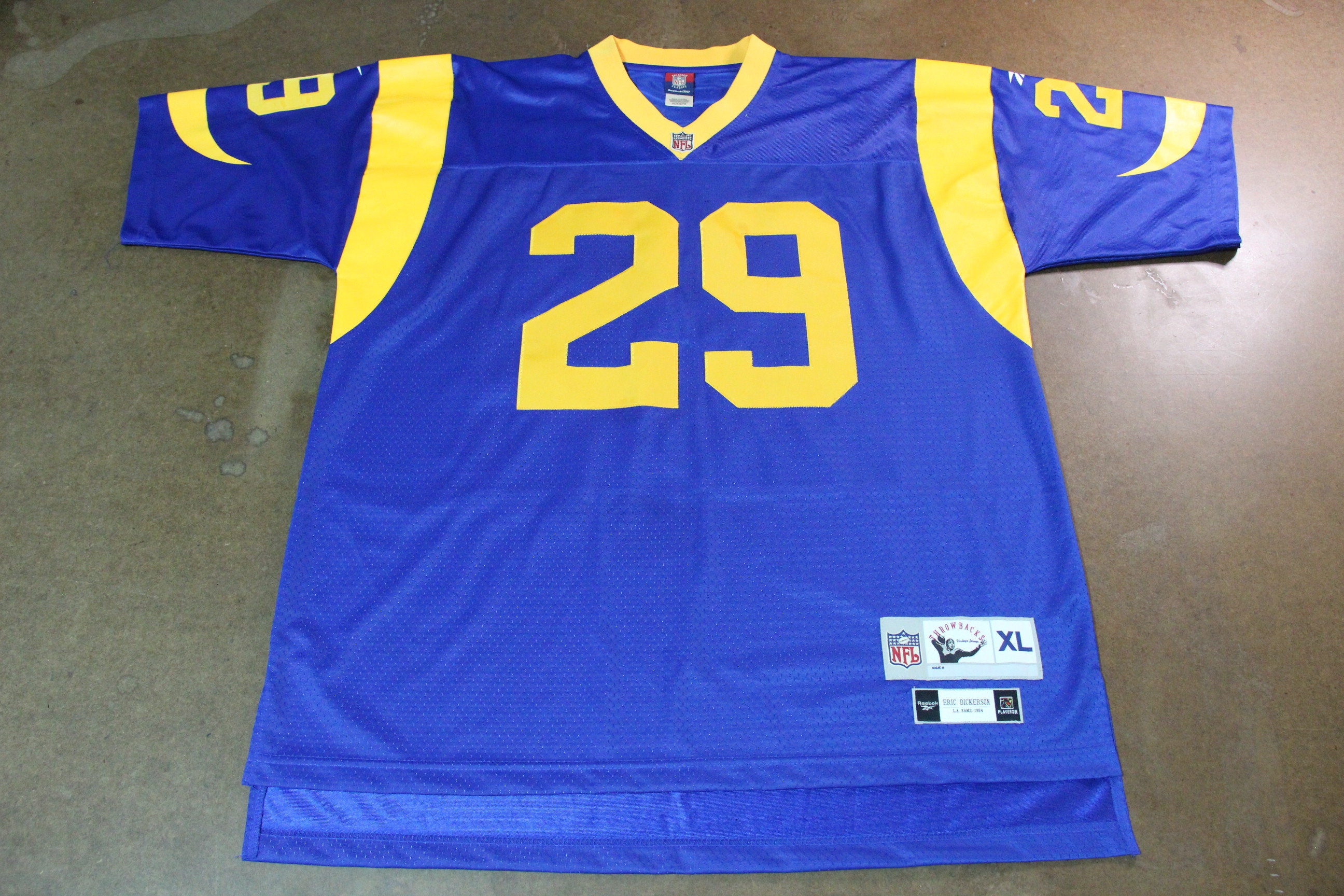 LegacyVintage99 Vintage Los Angeles Rams Jersey Sand Knit Made USA Size Large L NFL Football California St Louis 1980s 80s